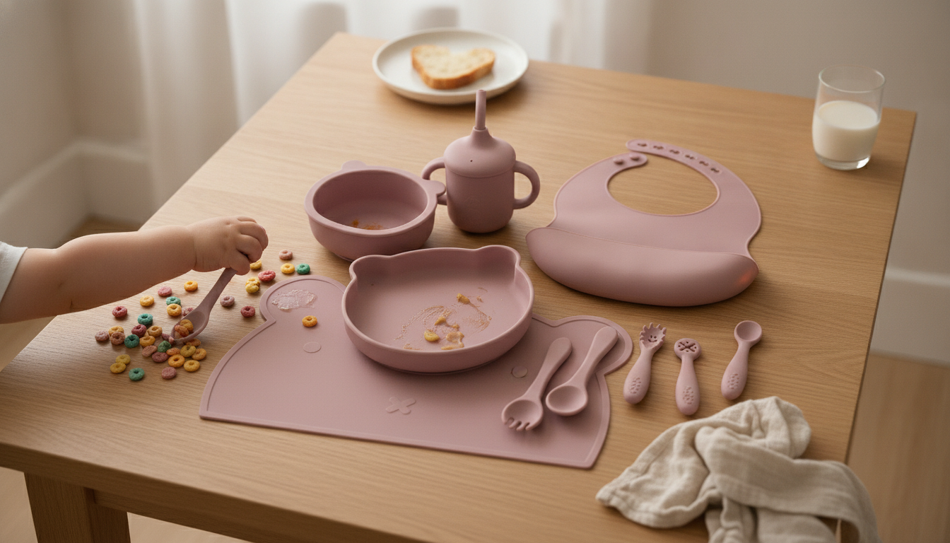 10PCS Silicone Baby Feeding Set: Less Mess, Better Self-Feeding